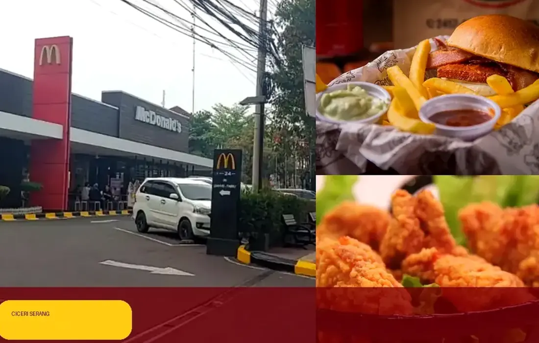 Kolase eksterior, suasana area makan, dan pilihan menu McDonald's Pekalongan